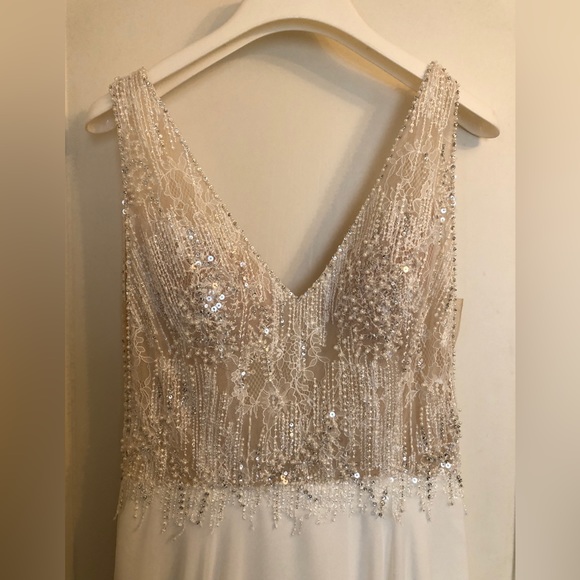 Justin Alexander A-line Wedding Dress Ivory/Nude,Tag Size 8/Street Size 4,#88003 - Picture 10 of 16